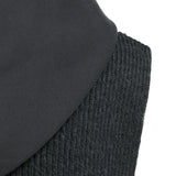 Sleeveless knitted top w/jersey hood