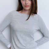 Faux double layer top w/boatneck