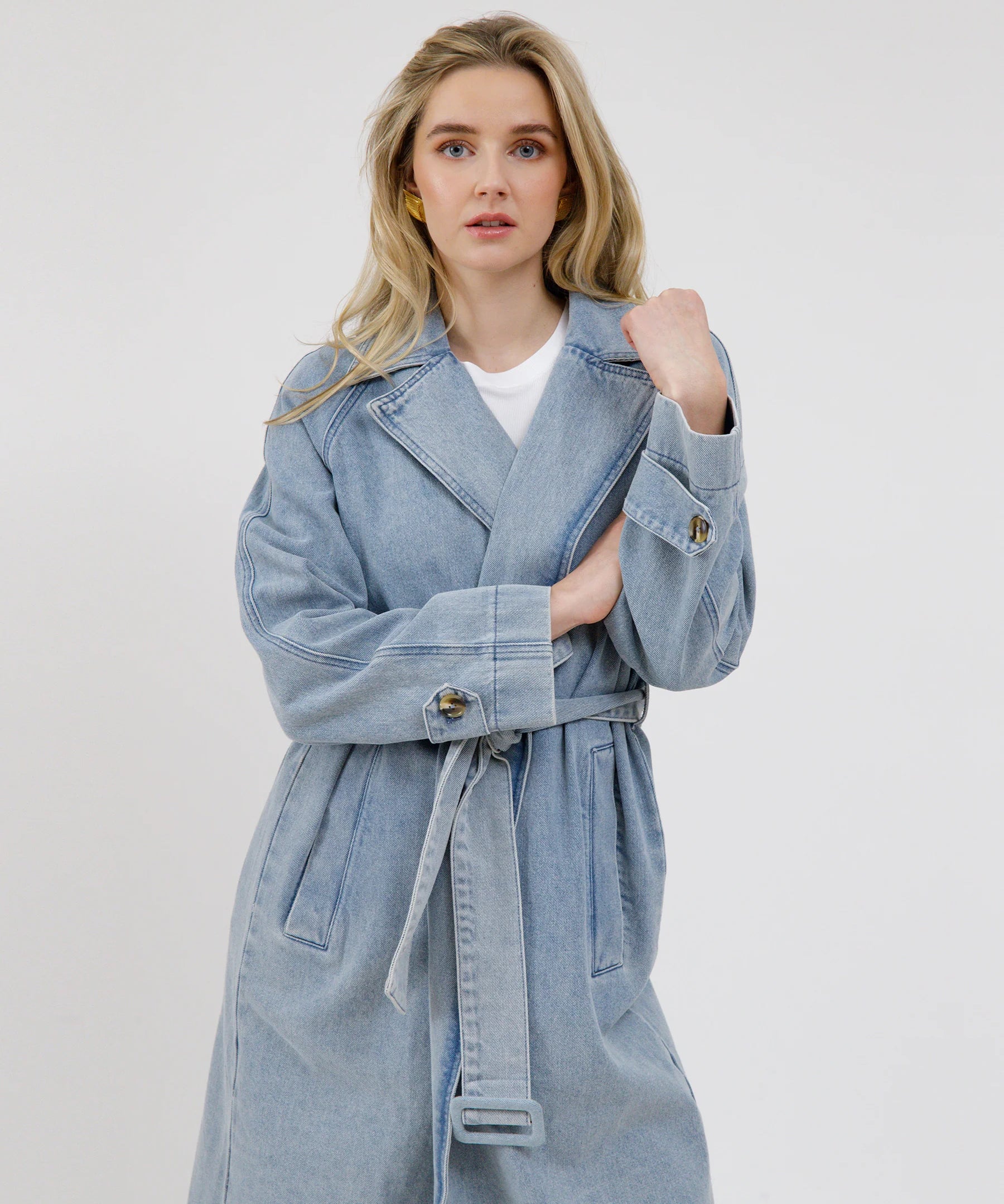 Caitlin Trench - Light Blue denim