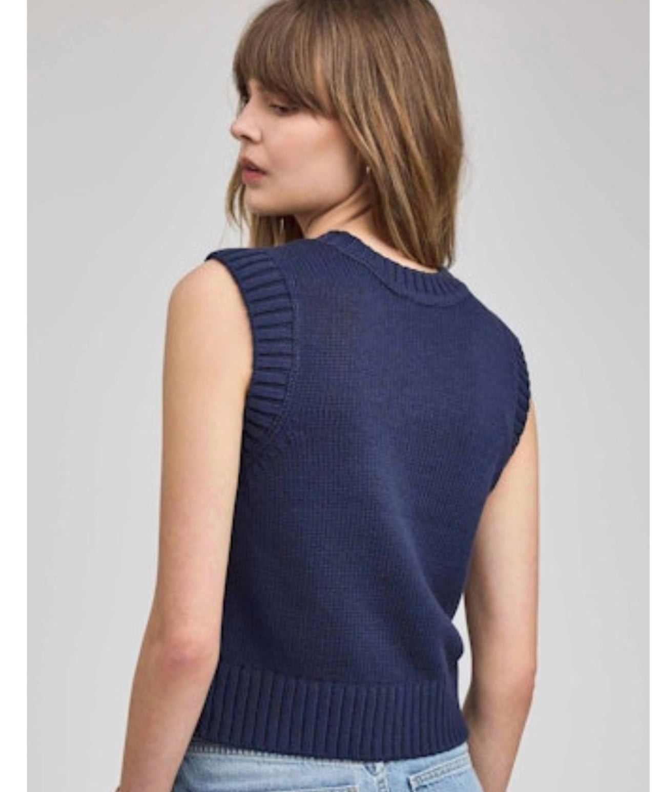 Pippa Knit Tank - Navy
