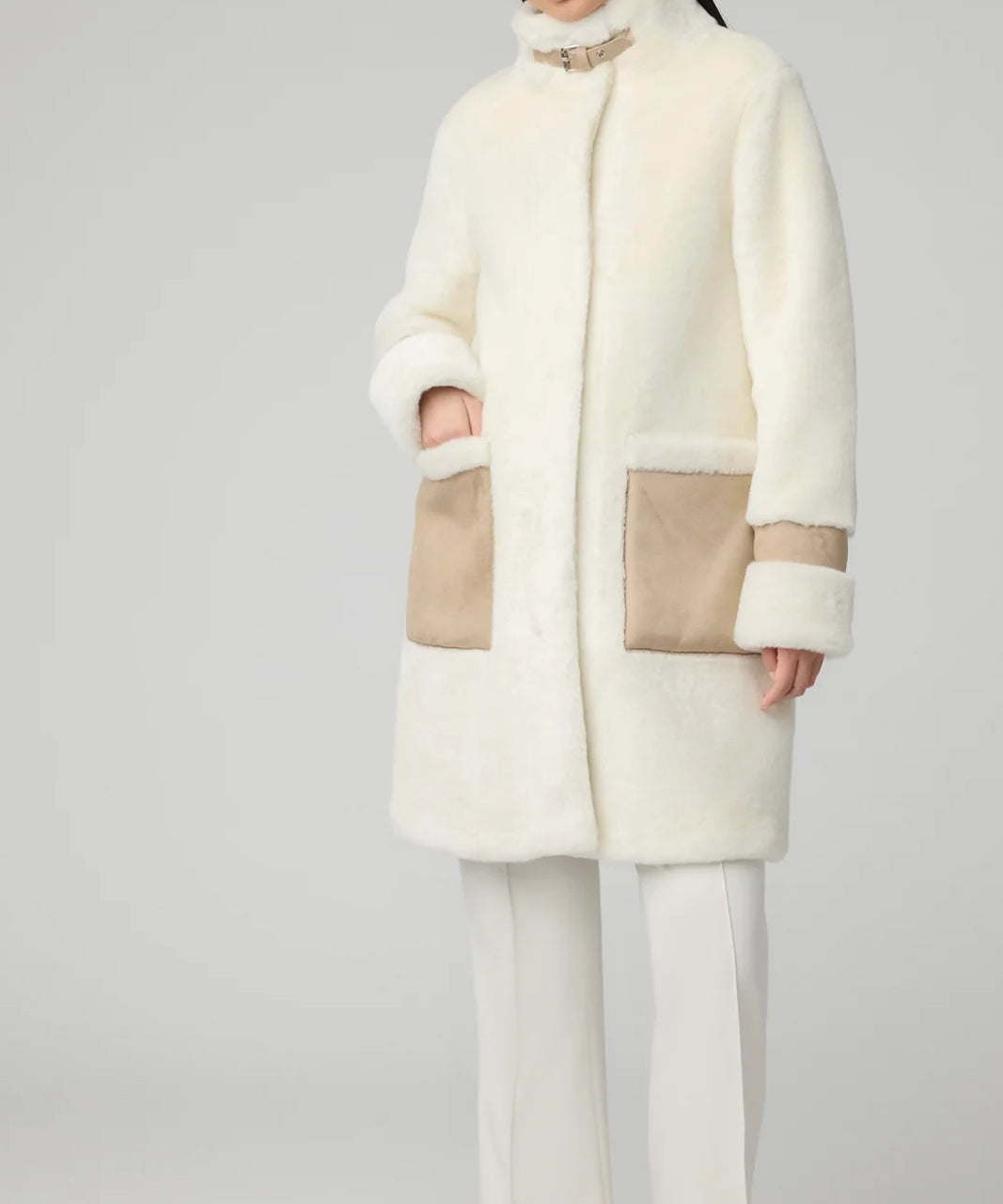 FIALA Straight-Fit Luxe Faux Sherpa Coat