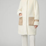 FIALA Straight-Fit Luxe Faux Sherpa Coat