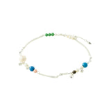 Care Crystal & Freshwater Pearl Ankle Chain - Silver