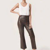 KAYLEE PU KICKFLARE PANTS - Java