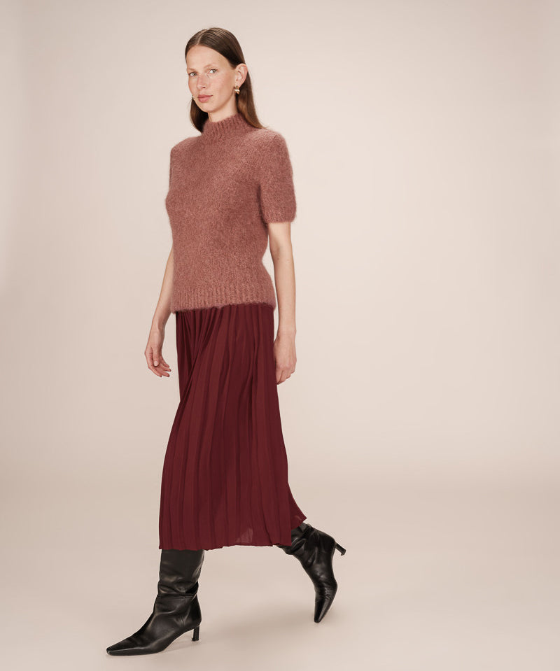 PLISSÉ midi skirt