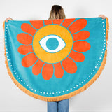 Flower Power Velour Round Towel