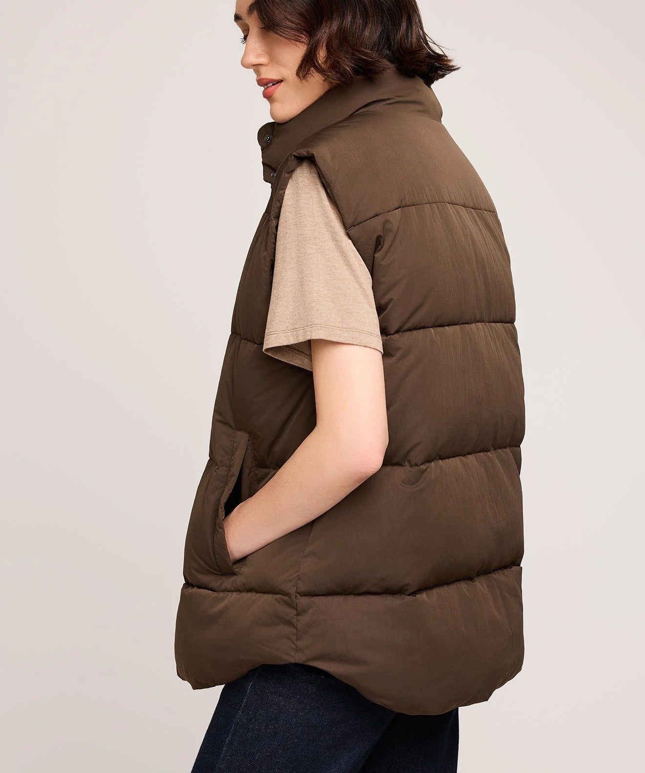 Nora Puff Vest - Olive