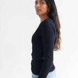 Ribbed Long Sleeve - Navy