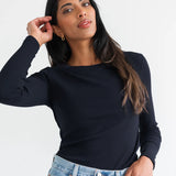 Ribbed Long Sleeve - Navy