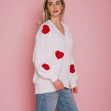 All over heart knit Cardi