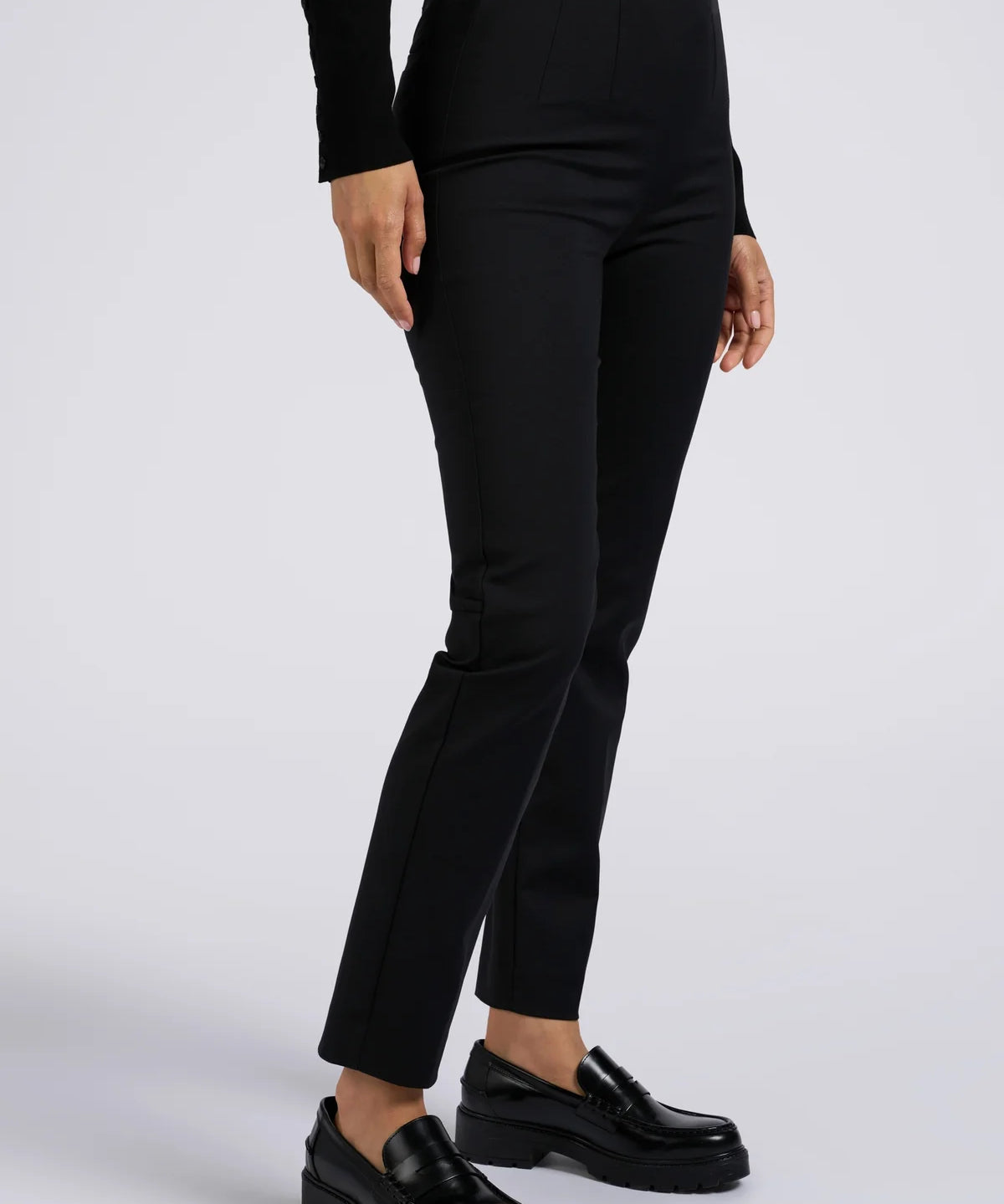 High waist slim trouser