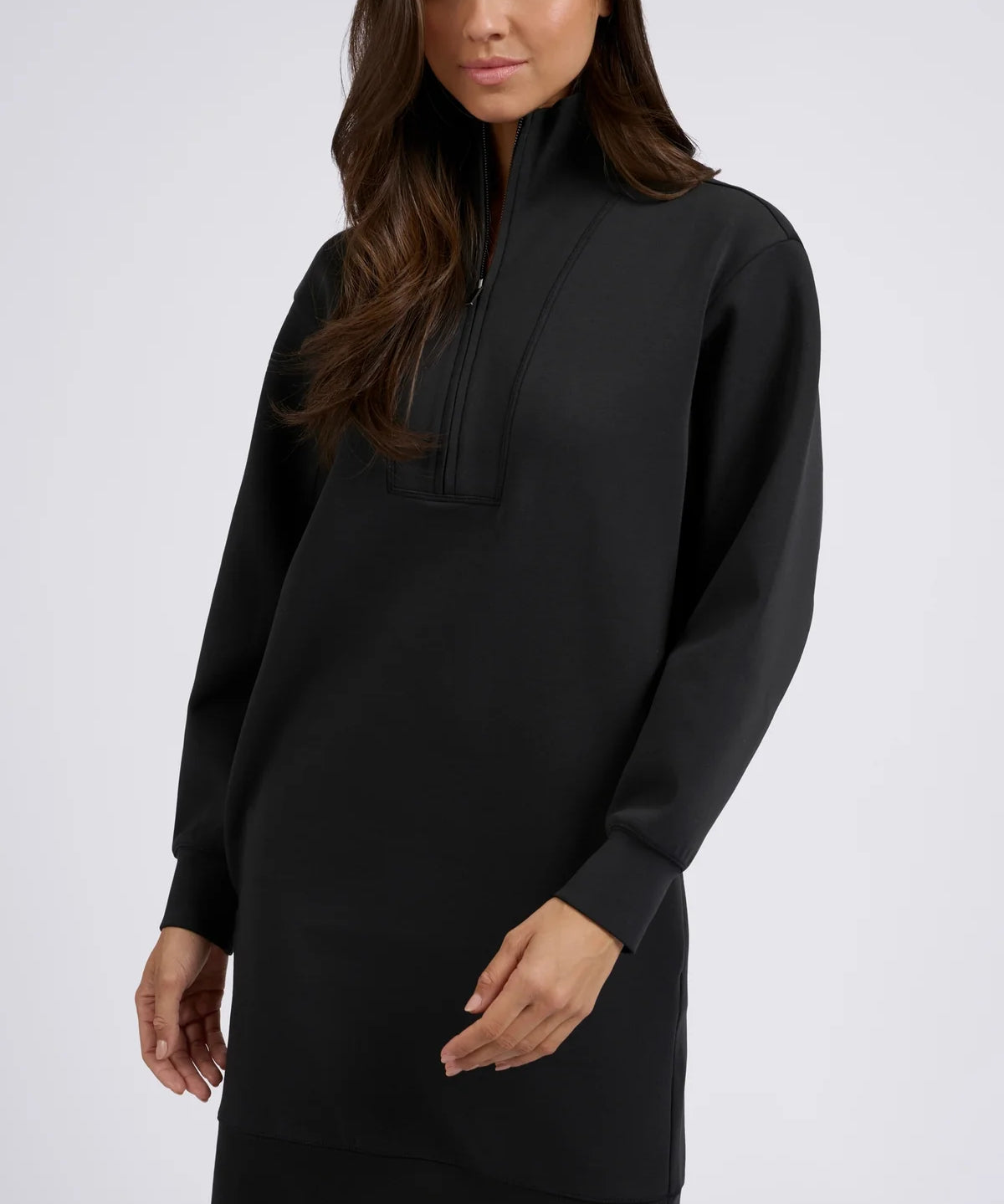 Sweater dress w/zip collar