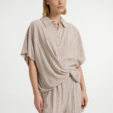 Striped Blouse Short Sleeves