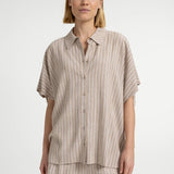 Striped Blouse Short Sleeves