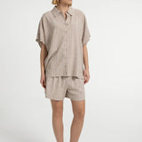 Striped Blouse Short Sleeves