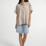 Striped Blouse Short Sleeves