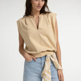 Sleeveless V-Neck Sweatershirt
