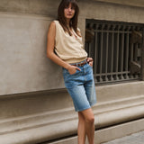 Sleeveless V-Neck Sweatershirt