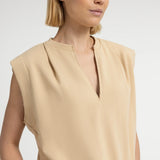 Sleeveless V-Neck Sweatershirt