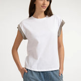 T-shirt with cuff detail
