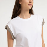 T-shirt with cuff detail