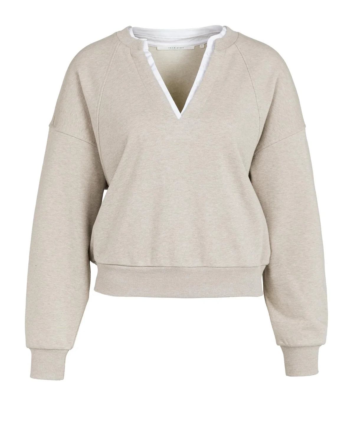 Sweatshirt w/v neck collar