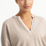 Sweatshirt w/v neck collar
