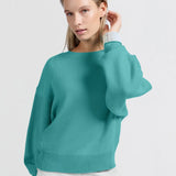 Sweater w/round neck & contrast trim