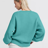 Sweater w/round neck & contrast trim