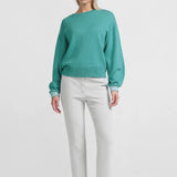 Sweater w/round neck & contrast trim