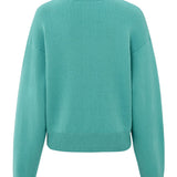 Sweater w/round neck & contrast trim