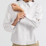 Blouse w/button sleeve detail