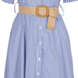 Striped Dress w/pockets & belt