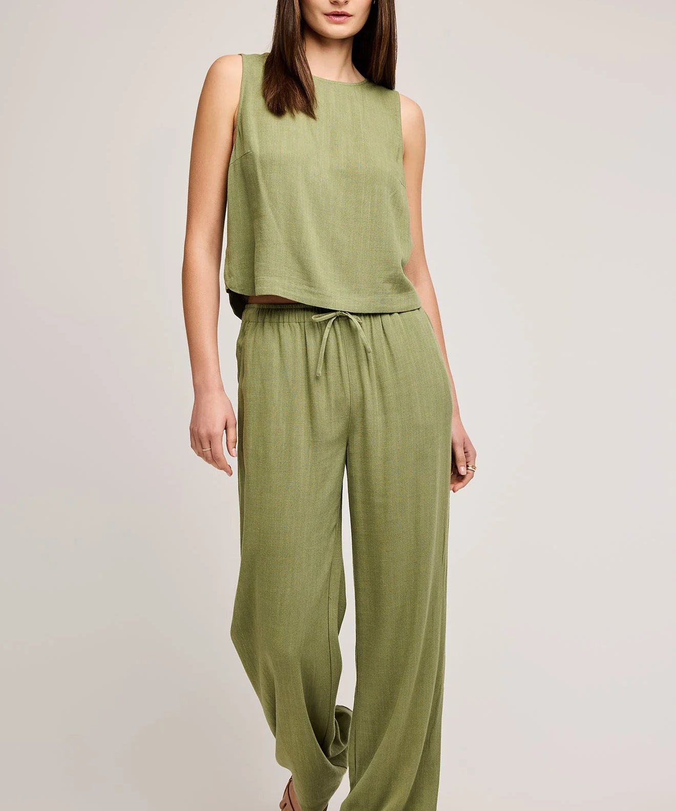 Finley Linen Pant - Matcha