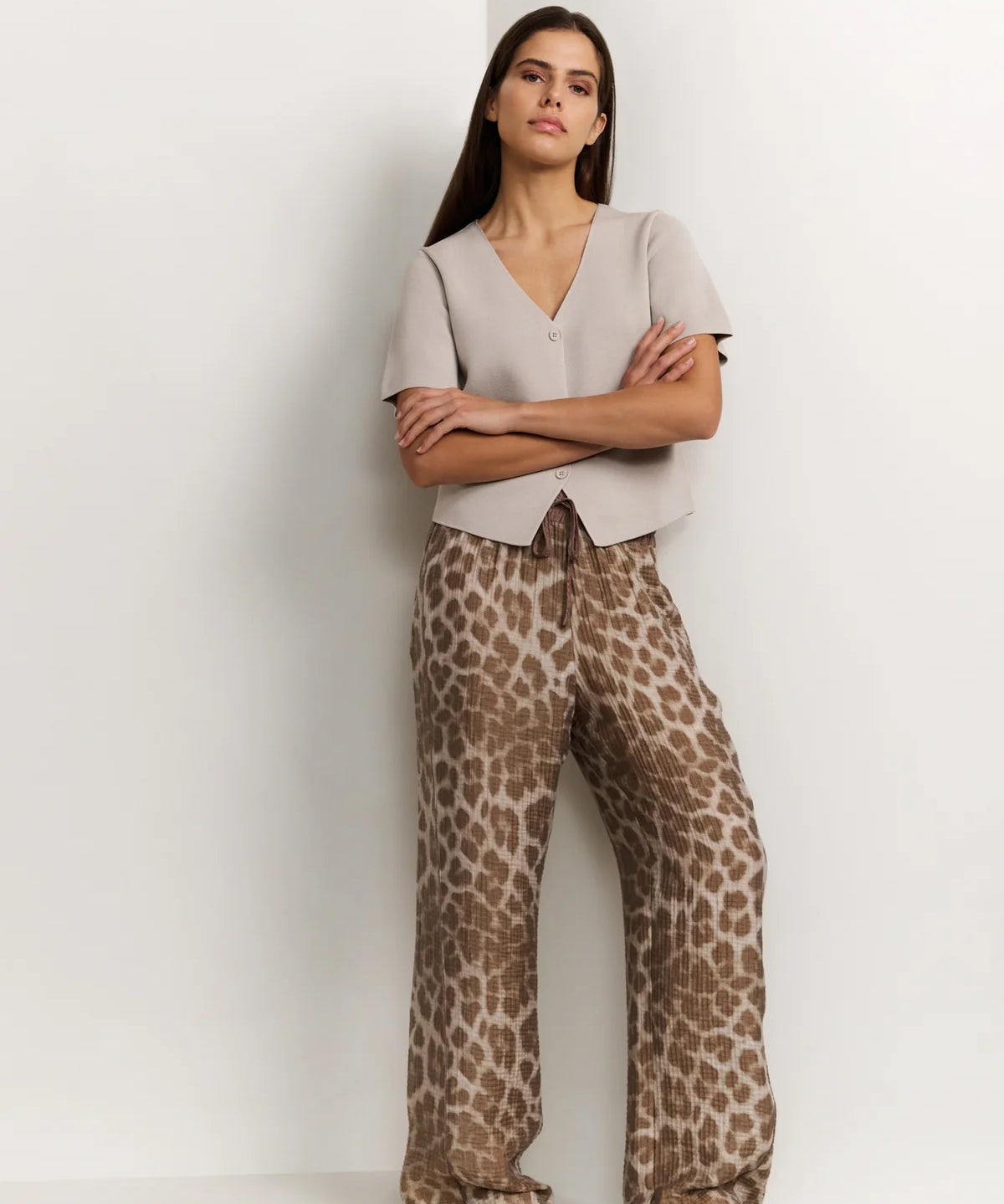 Leopard print trouser