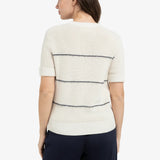 Knit fuzzy stripe