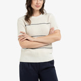 Knit fuzzy stripe
