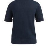Knit sweater w/rolled sleeve