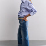 Mid Waist Denim w/Roll Up