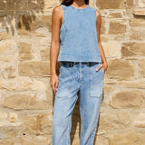 Relaxed jeans w/drawstring