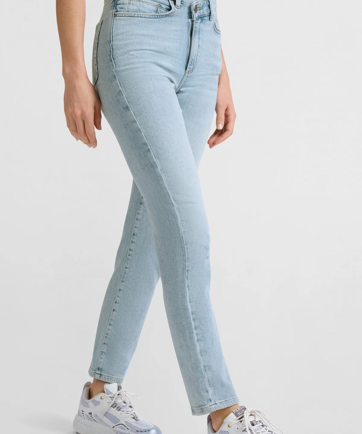 Straight fit jeans with wrap detail
