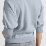 Sweater w/Raglan Sleeves - Blue Melange