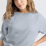 Sweater w/Raglan Sleeves - Blue Melange