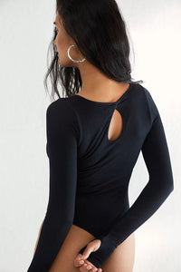 BESTSPR Bodysuits for Women Black Lace High Neck Cut Out Back Bodysuit M-XL  